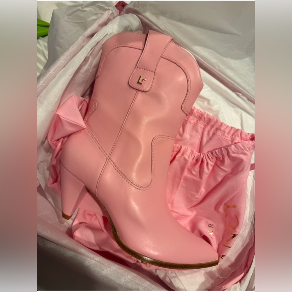 NWT Loveshackfancy x Larroude Thelma boot ballerina pink size 7.